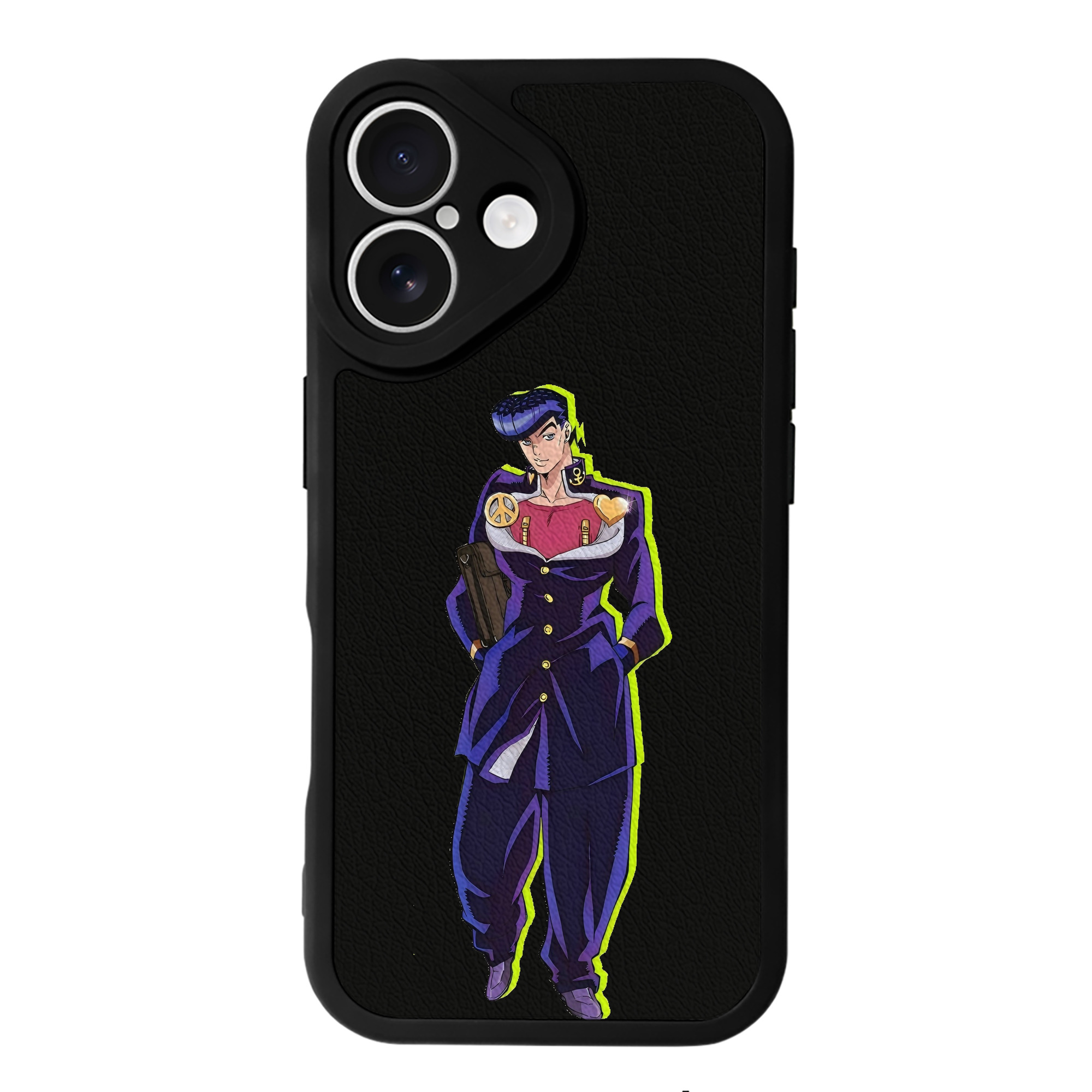 （画像用） ジョジョの奇妙な冒険 ひがしかた じょうすけ JoJo's Bizarre Adventure Higashikata Josuke 【iPhone 16シリーズ対応】シリコンスマホケース（レザー調） 材質：シリコン